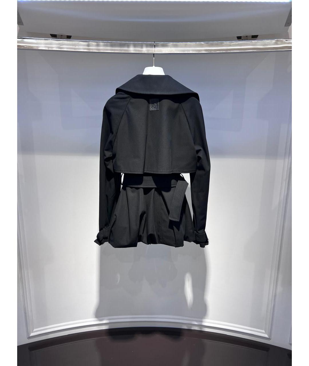 LOEWE Черный хлопковый тренч/плащ, фото 4