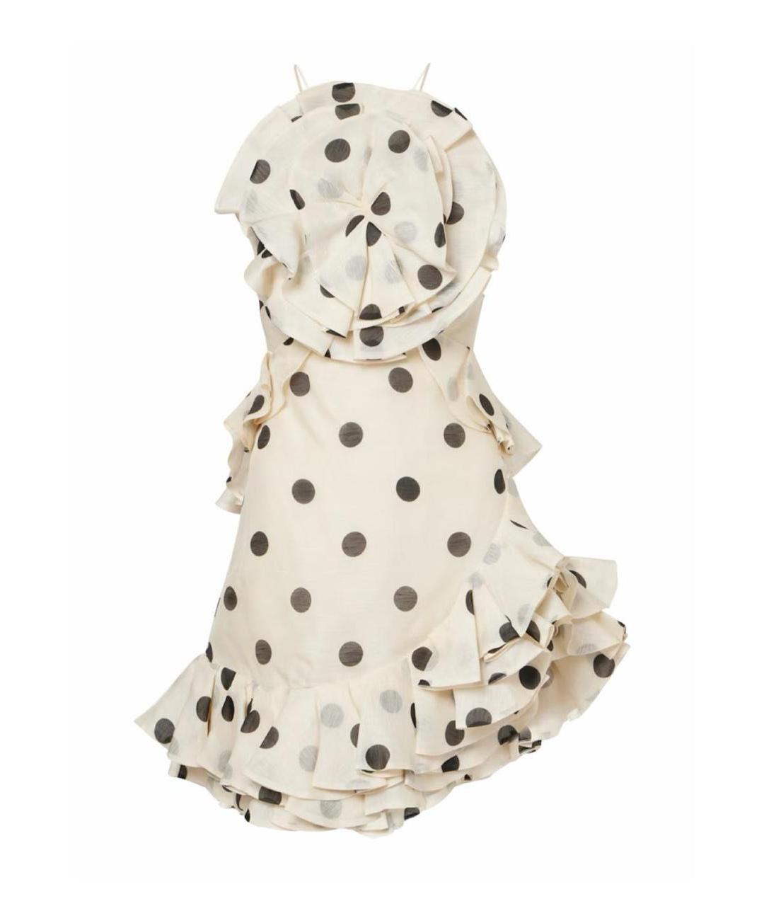 ZIMMERMANN Бежевое льняное коктейльное платье, фото 3