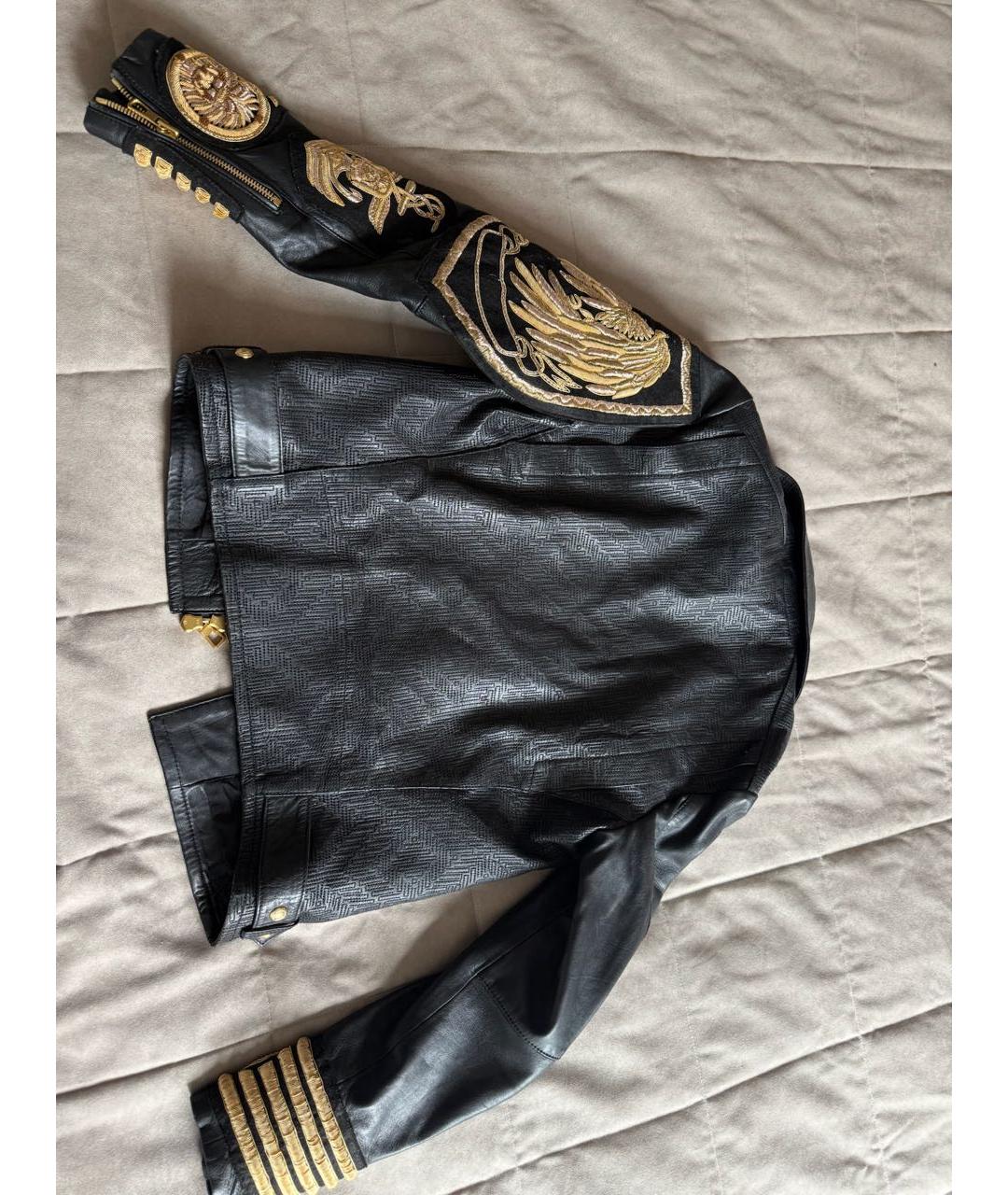 BALMAIN Черная кожаная куртка, фото 2