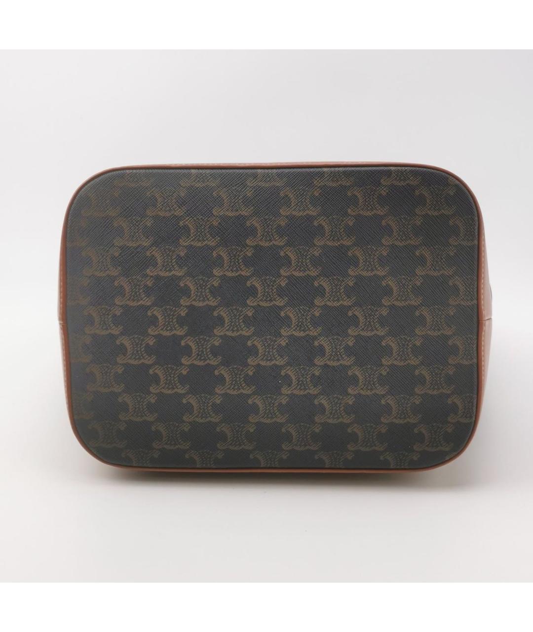 CELINE Коричневая кожаная сумка тоут, фото 5