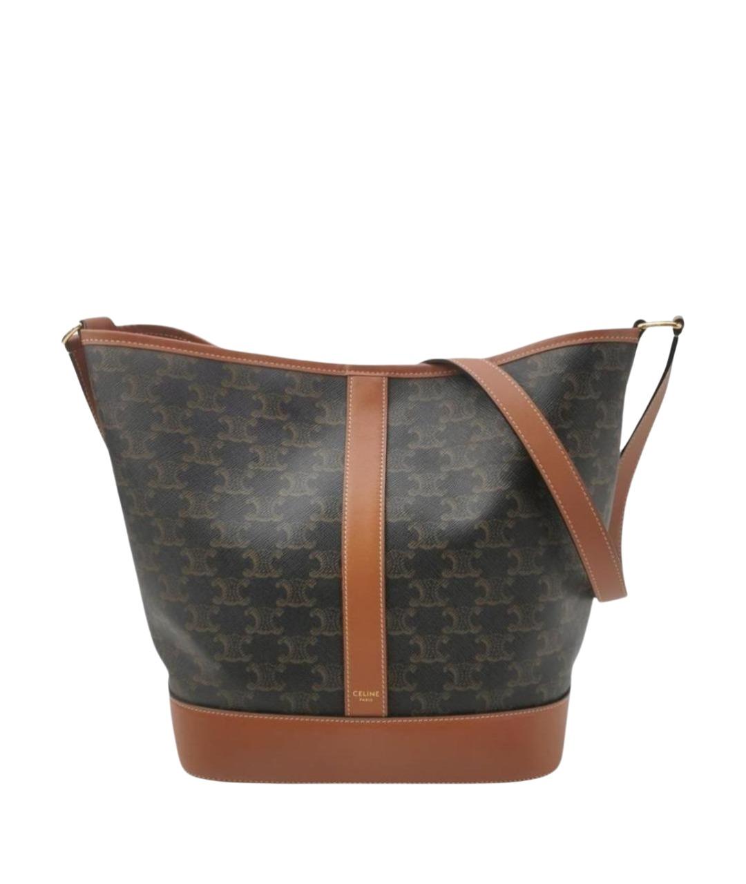 CELINE Коричневая кожаная сумка тоут, фото 1