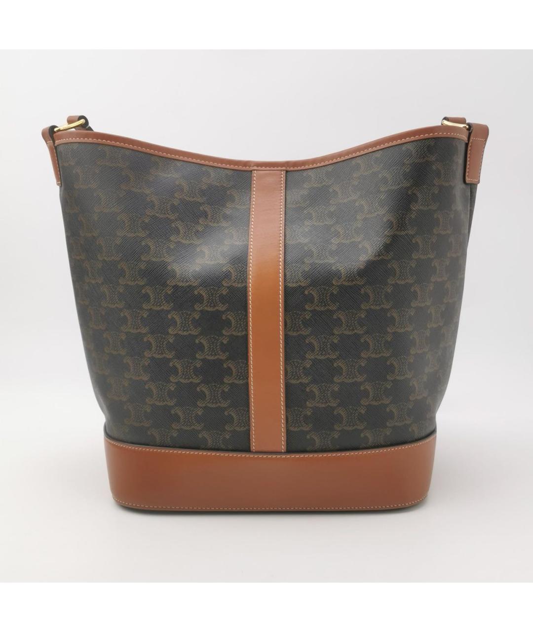 CELINE Коричневая кожаная сумка тоут, фото 3