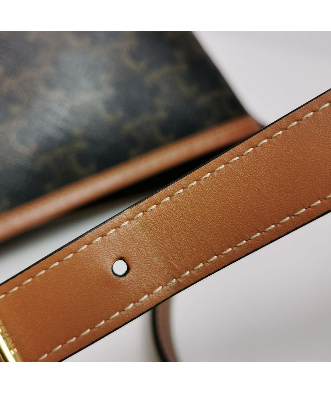 CELINE Коричневая кожаная сумка тоут, фото 8