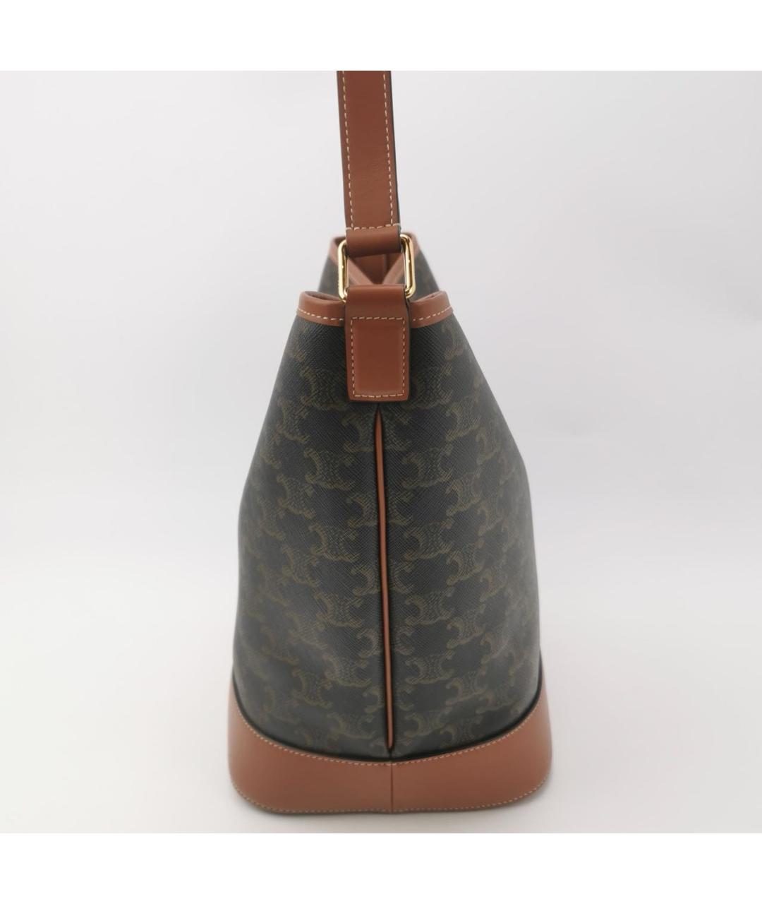 CELINE Коричневая кожаная сумка тоут, фото 2