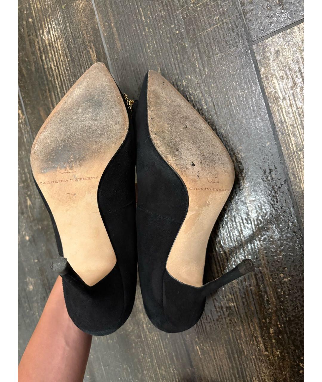 CAROLINA HERRERA Черные замшевые туфли, фото 5