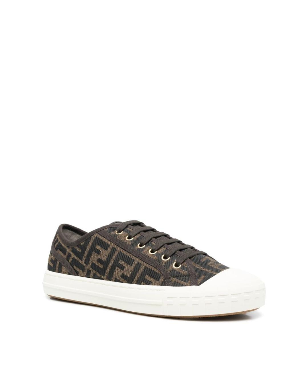 FENDI Мульти текстильные низкие кроссовки / кеды, фото 6