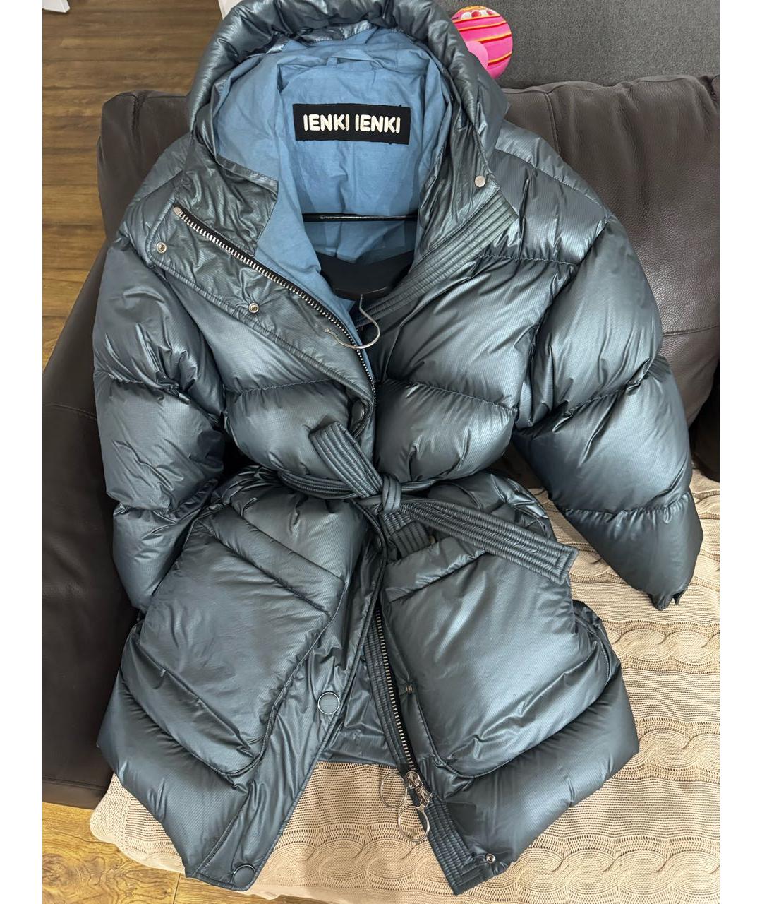 IENKI IENKI Антрацитовый полиэстеровый пуховик, фото 5