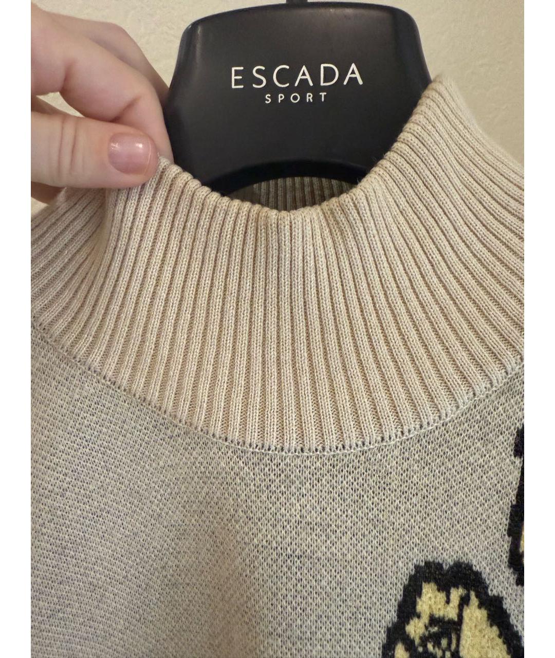 TRUSSARDI JEANS Бежевый шерстяной джемпер / свитер, фото 4