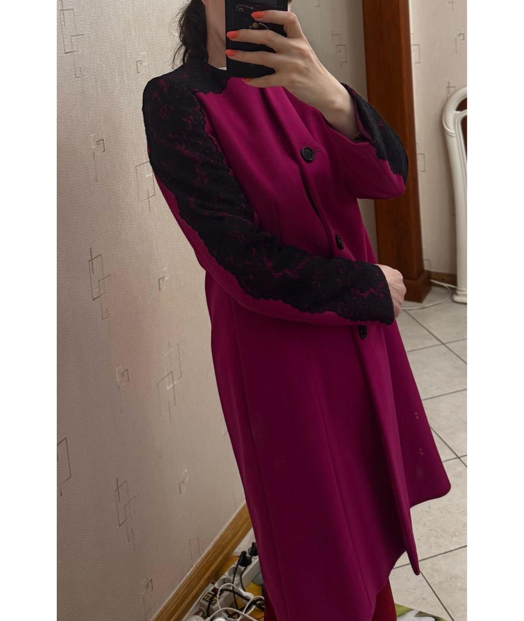 LOVE MOSCHINO Фуксия хлопко-эластановое пальто, фото 5