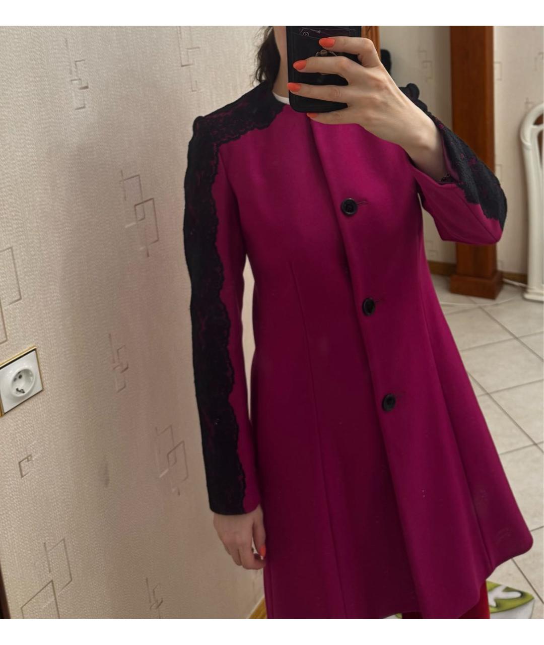 LOVE MOSCHINO Фуксия хлопко-эластановое пальто, фото 8