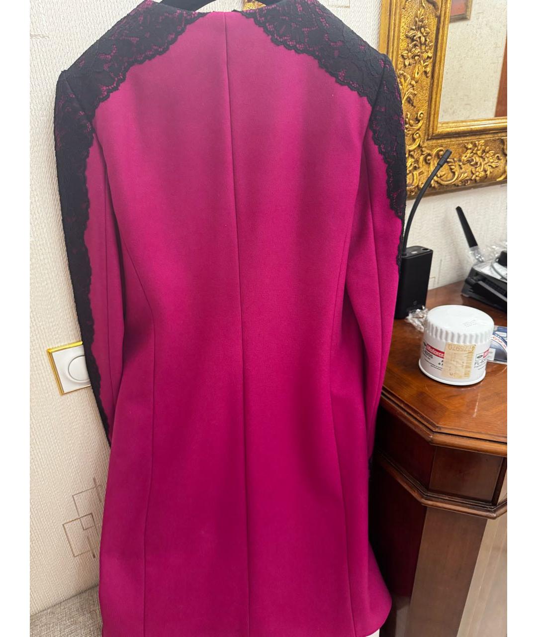 LOVE MOSCHINO Фуксия хлопко-эластановое пальто, фото 2