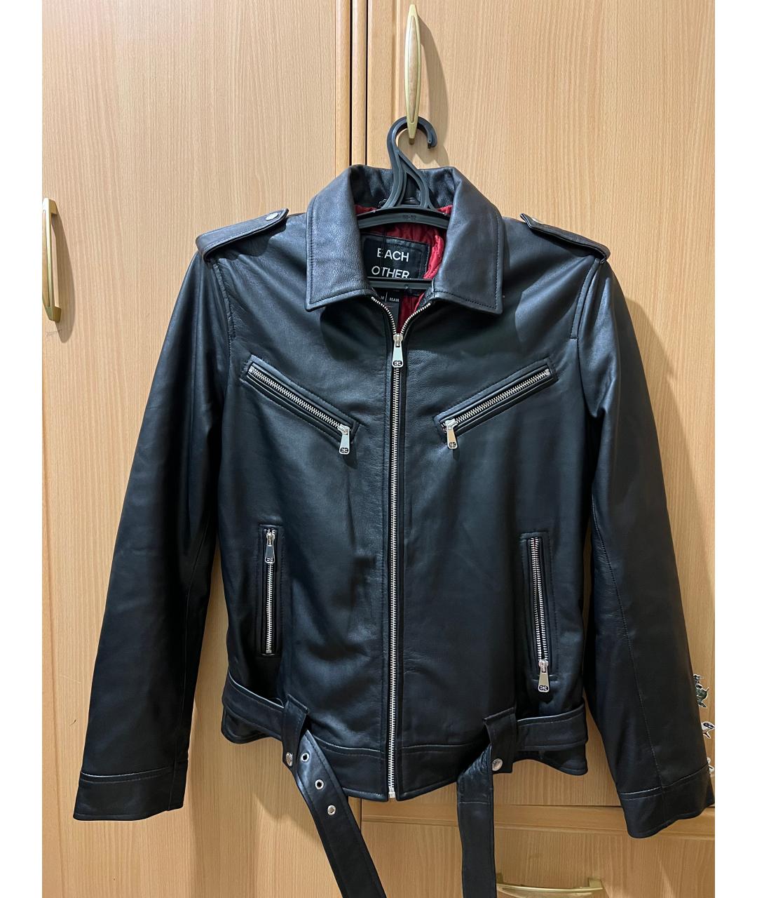 EACH X OTHER Черная кожаная куртка, фото 5
