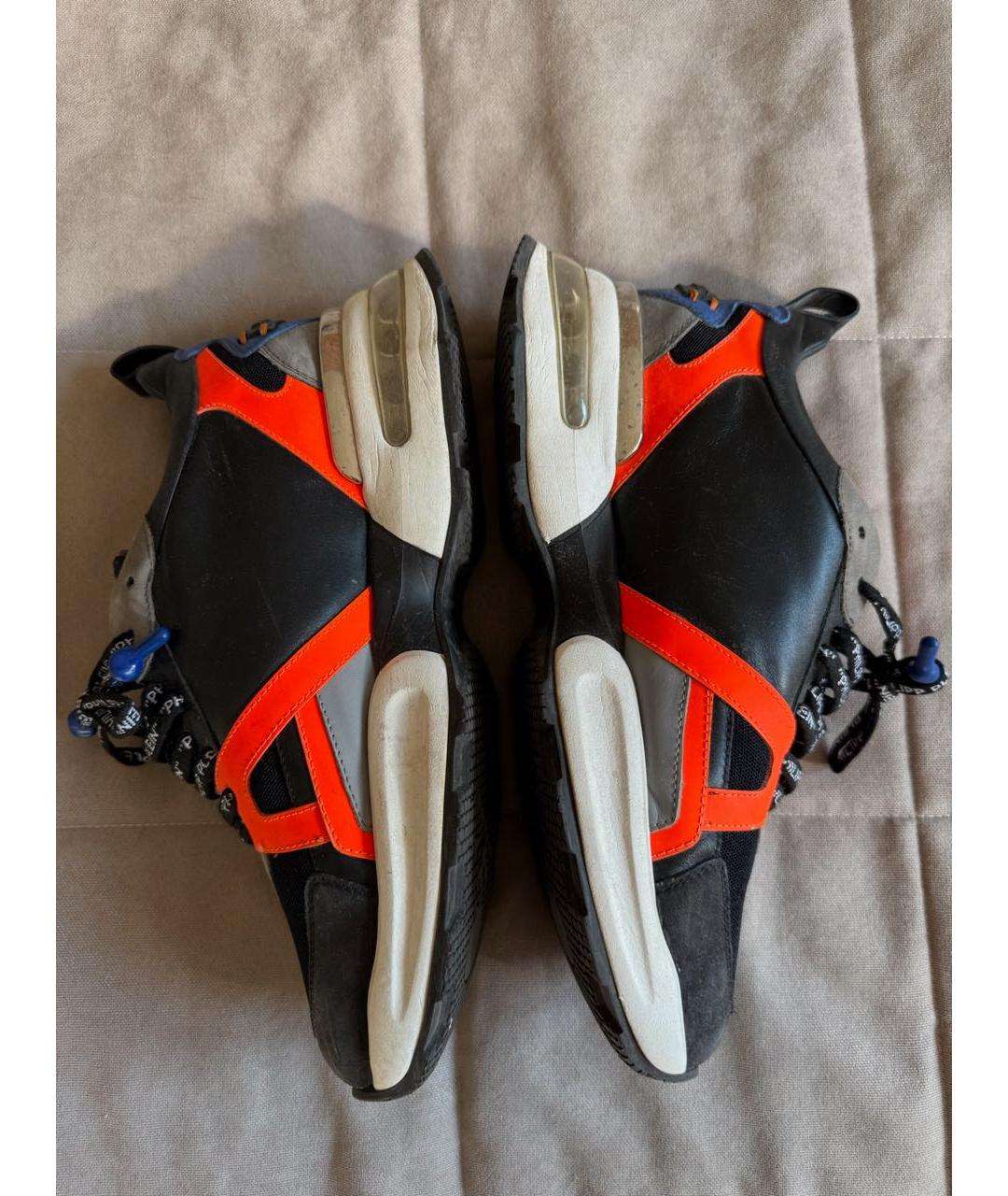 PHILIPP PLEIN Черные кожаные низкие кроссовки / кеды, фото 5