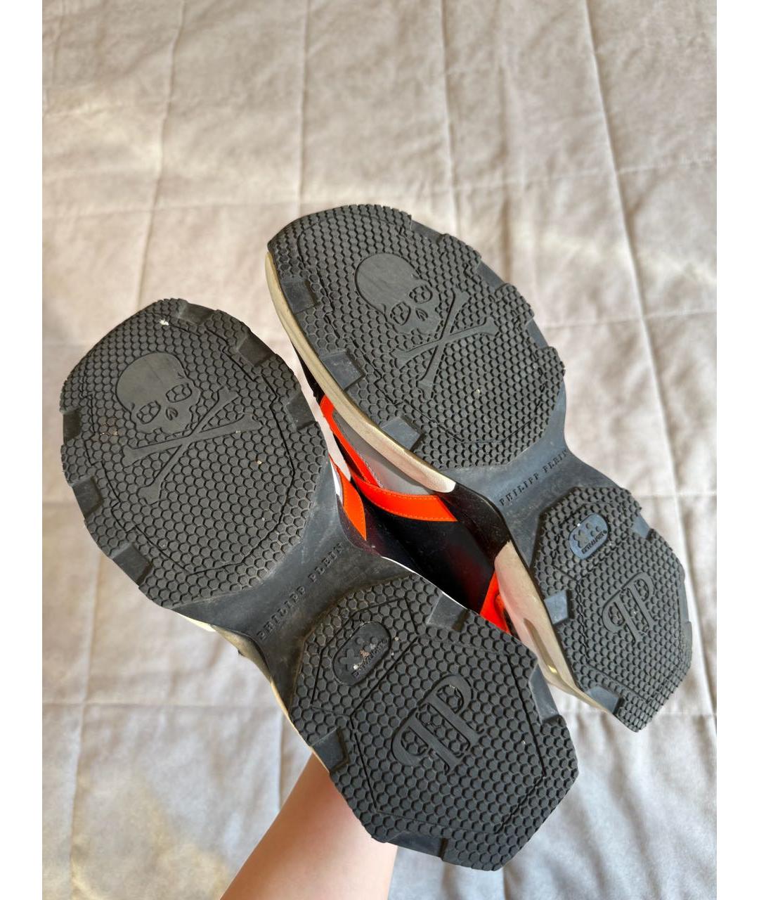 PHILIPP PLEIN Черные кожаные низкие кроссовки / кеды, фото 7