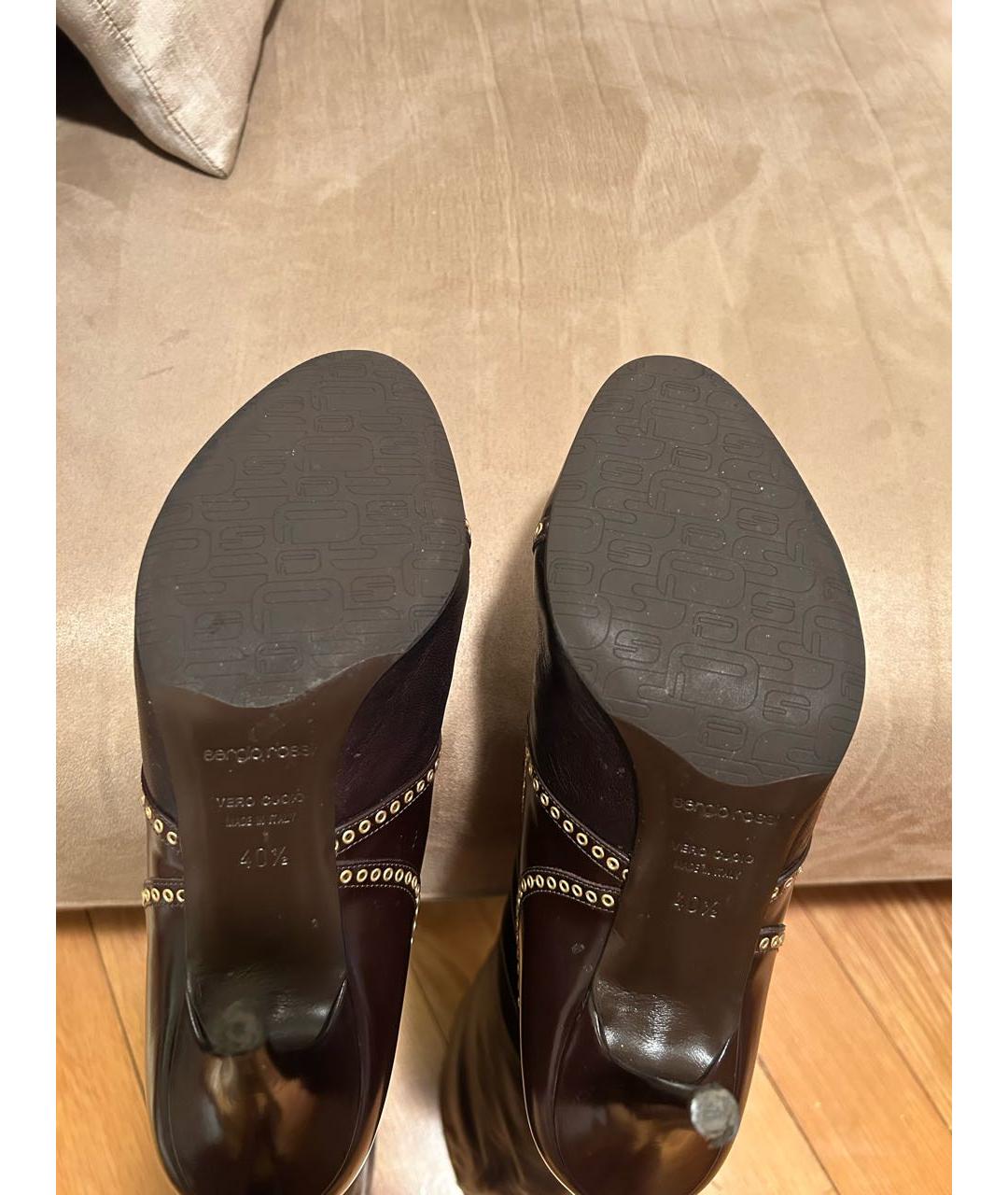 SERGIO ROSSI Коричневые кожаные сапоги, фото 5