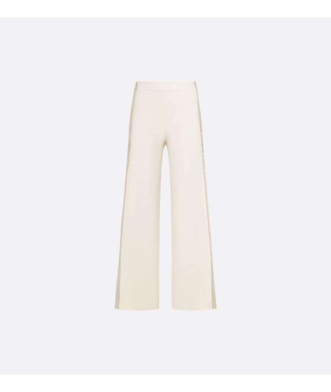 CHRISTIAN DIOR Бежевые кашемировые прямые брюки, фото 3