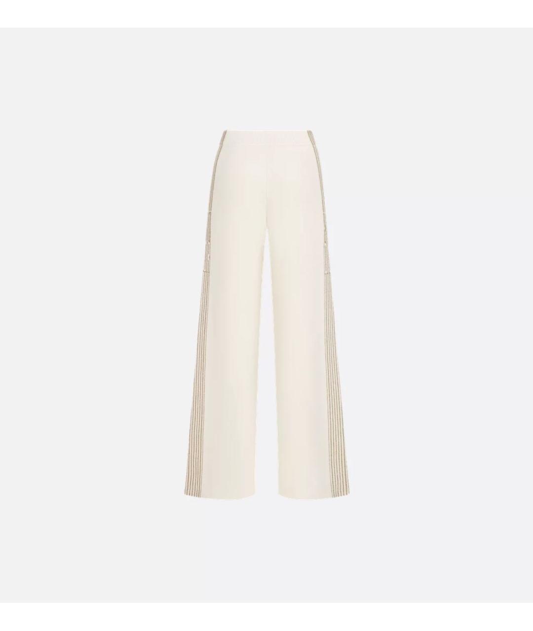 CHRISTIAN DIOR Бежевые кашемировые прямые брюки, фото 2