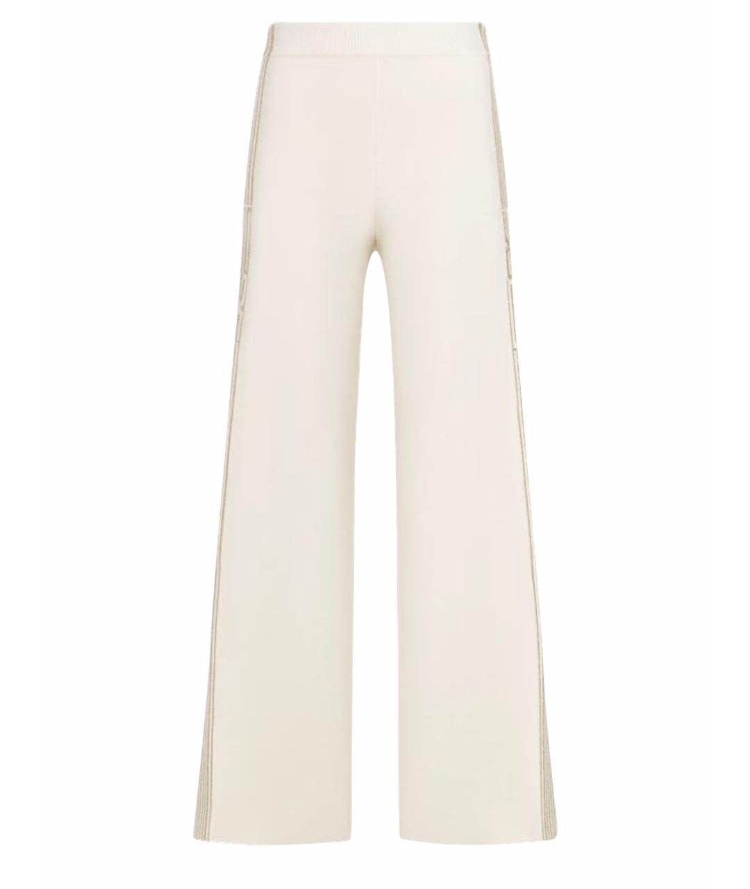 CHRISTIAN DIOR Бежевые кашемировые прямые брюки, фото 1