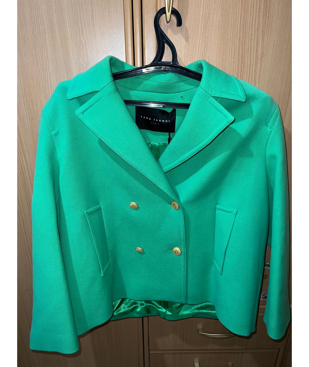 Tara Jarmon Зеленый хлопковый жакет/пиджак, фото 4