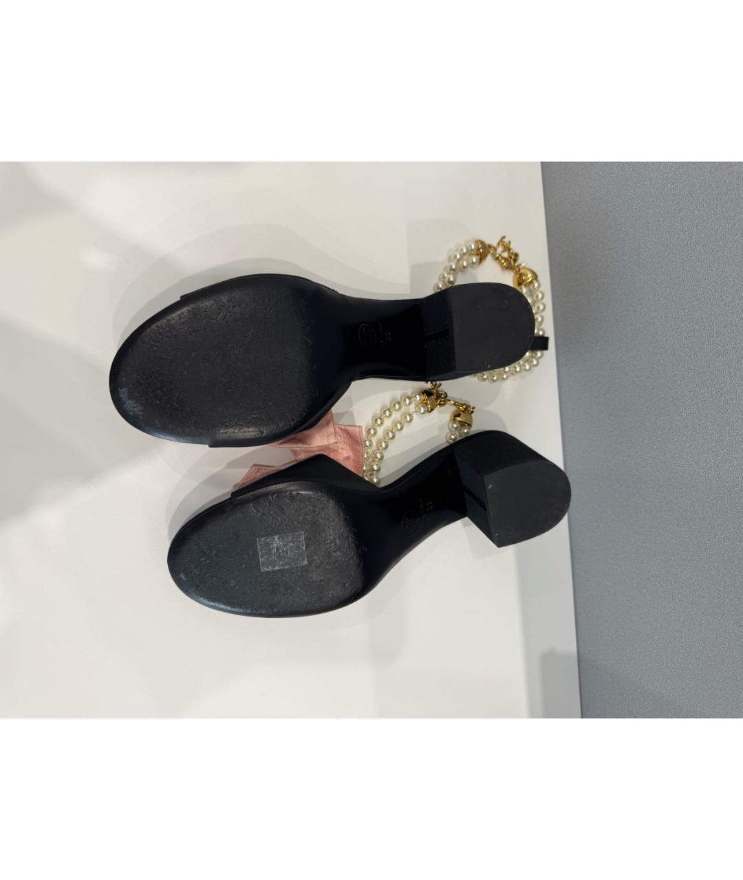 CHANEL Черные кожаные босоножки, фото 8