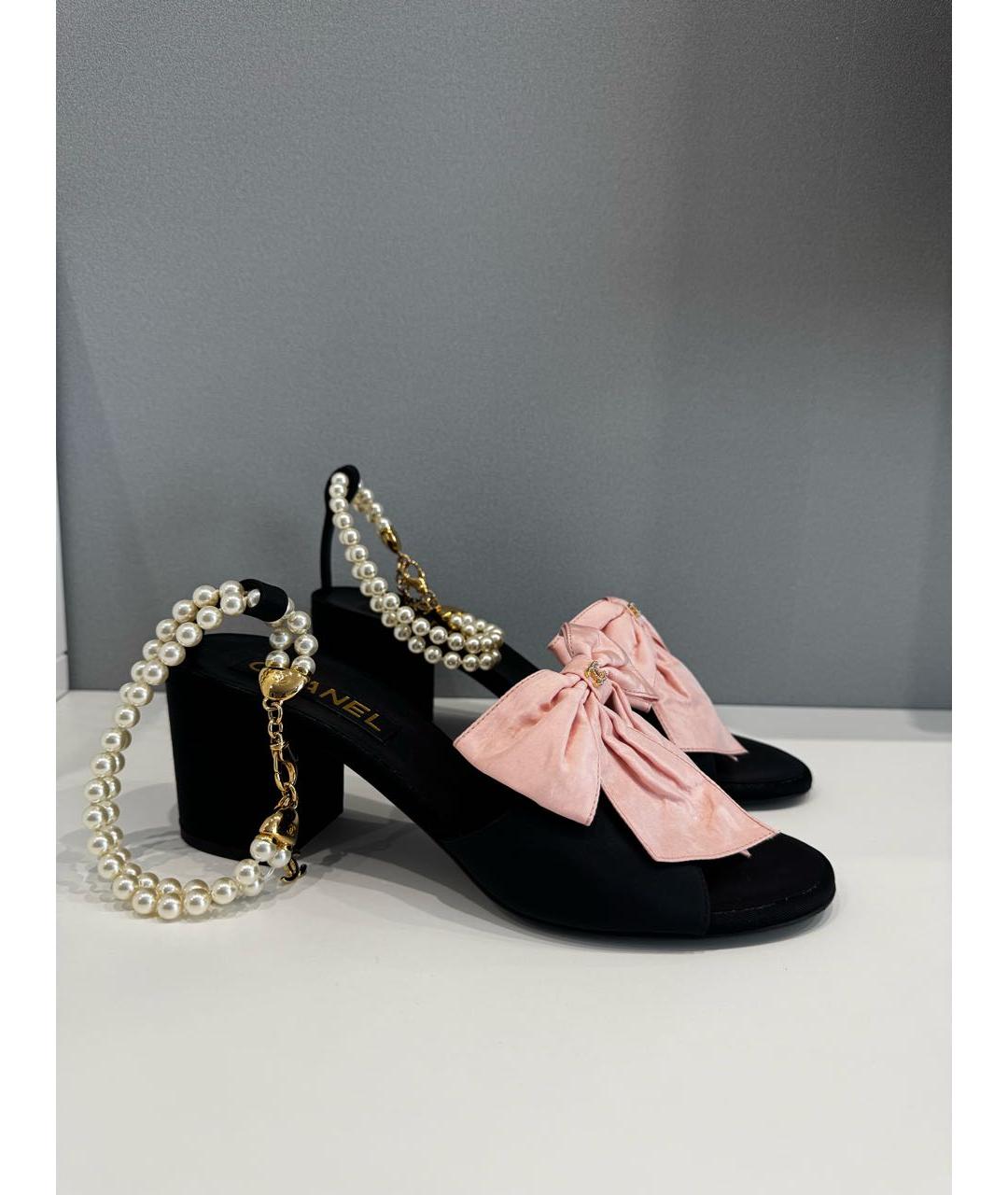 CHANEL Черные кожаные босоножки, фото 3