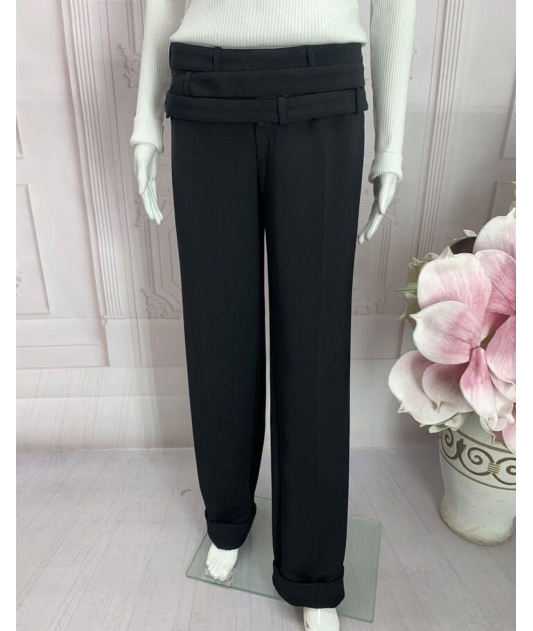 DOLCE&GABBANA Черные шерстяные прямые брюки, фото 6