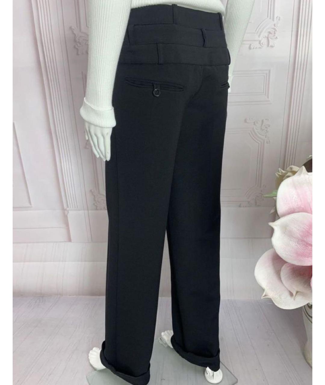 DOLCE&GABBANA Черные шерстяные прямые брюки, фото 7