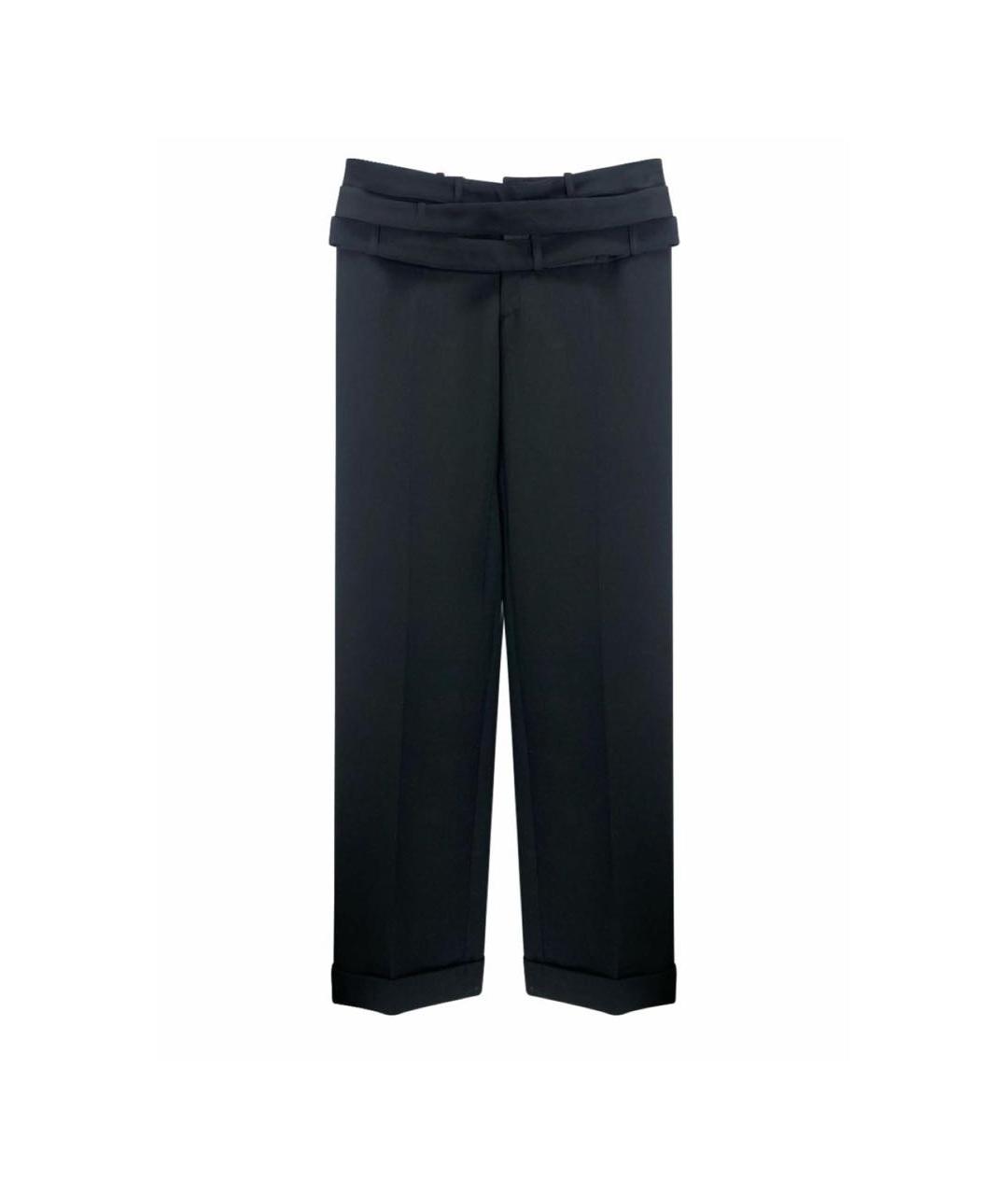 DOLCE&GABBANA Черные шерстяные прямые брюки, фото 1