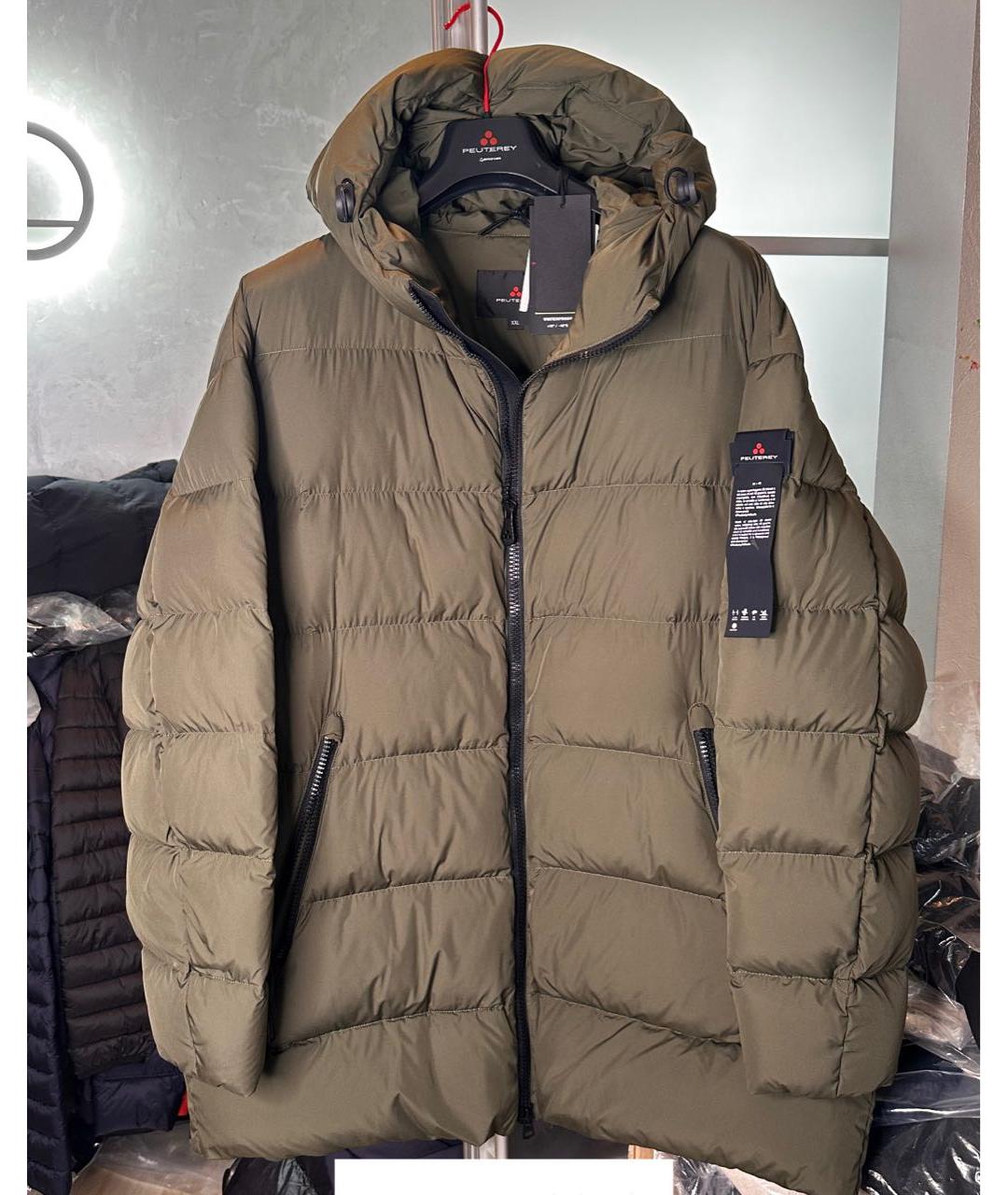 PEUTEREY Хаки полиамидовый пуховик, фото 3