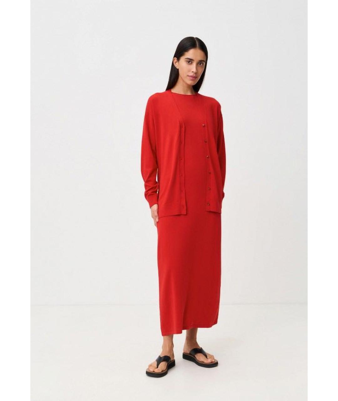 12 STOREEZ Красное шелковое повседневное платье, фото 9