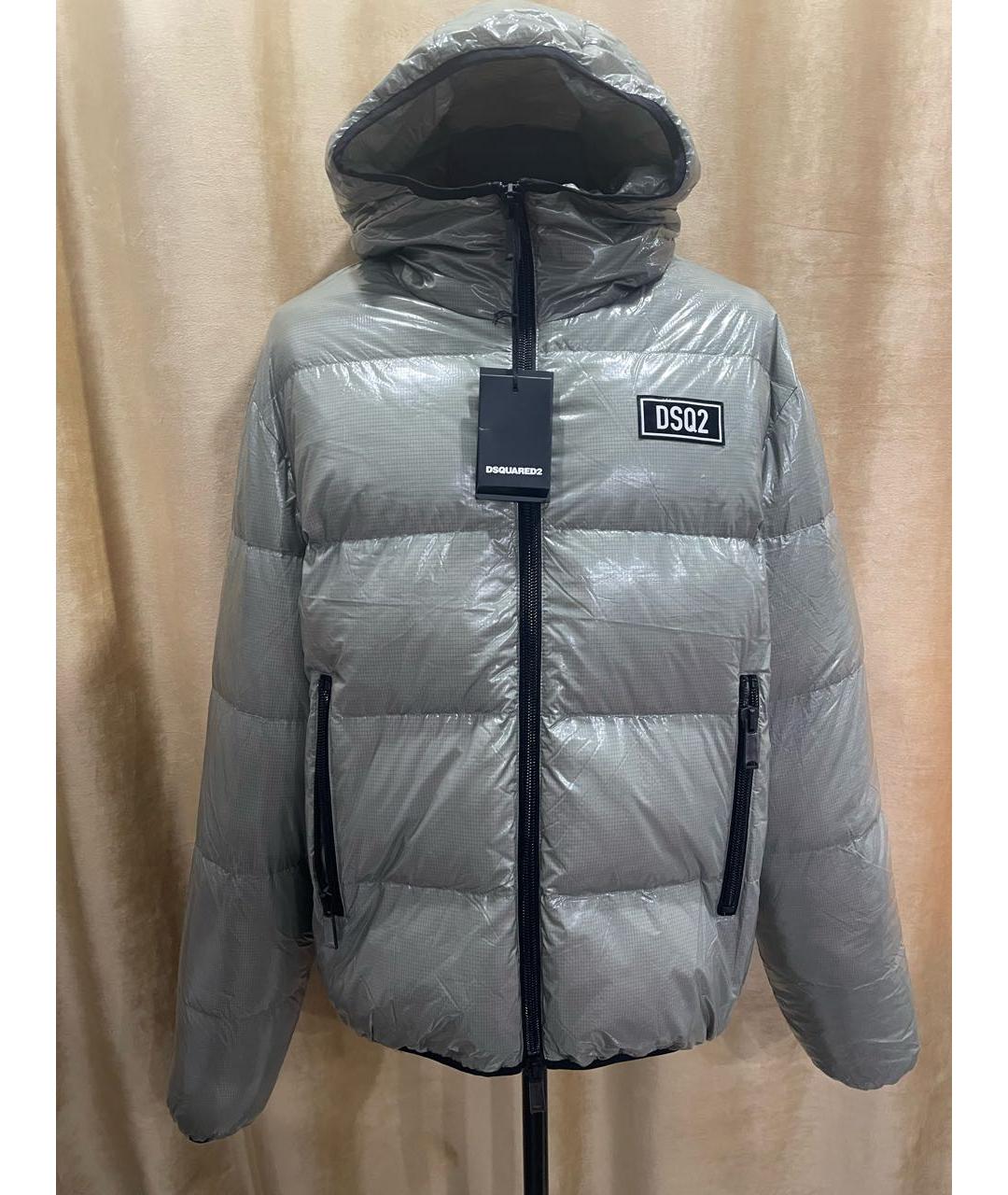 DSQUARED2 Серебрянный полиамидовый пуховик, фото 8