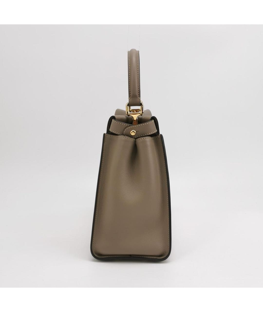 FENDI Бежевая кожаная сумка тоут, фото 2