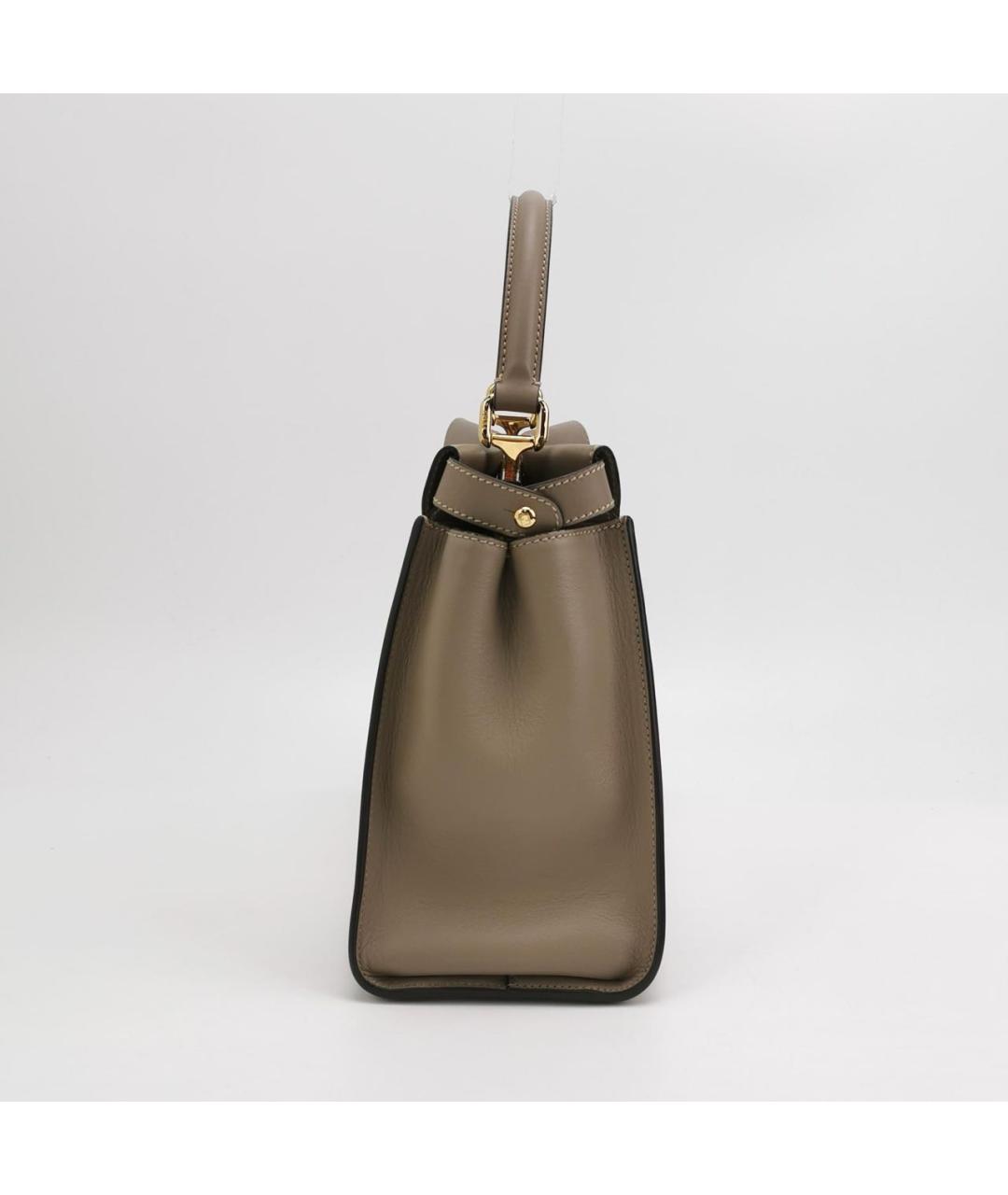 FENDI Бежевая кожаная сумка тоут, фото 3