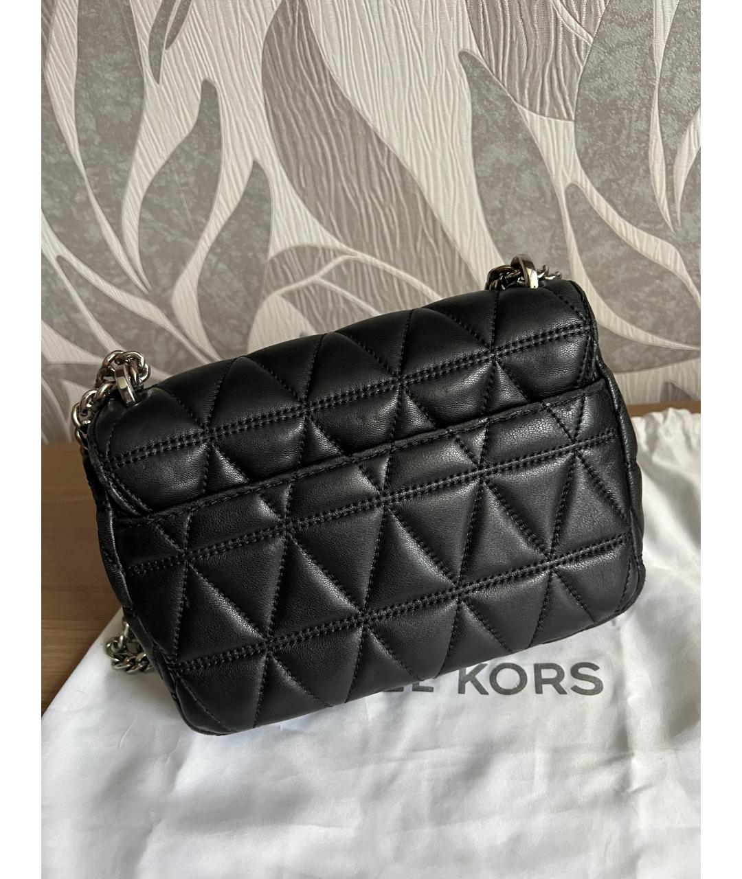 MICHAEL KORS Черная кожаная сумка через плечо, фото 3