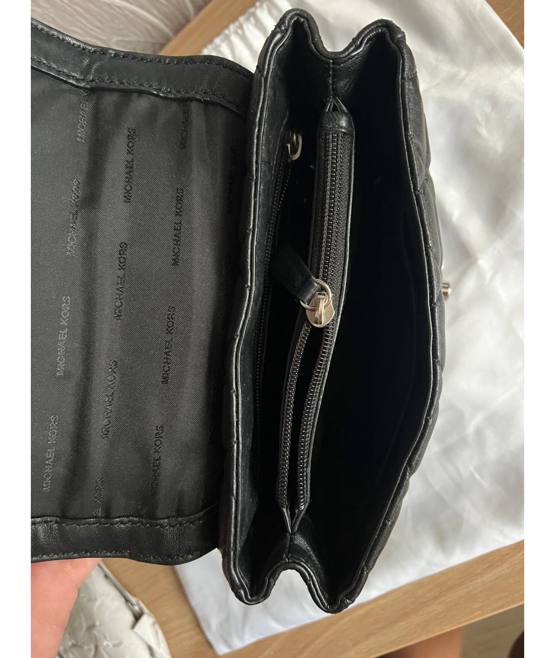MICHAEL KORS Черная кожаная сумка через плечо, фото 4