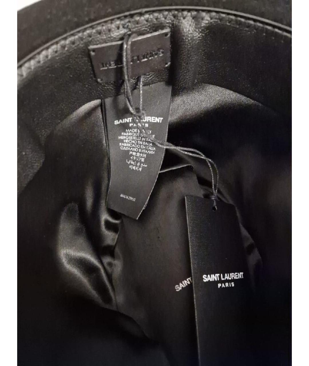 SAINT LAURENT Черная шерстяная шляпа, фото 4
