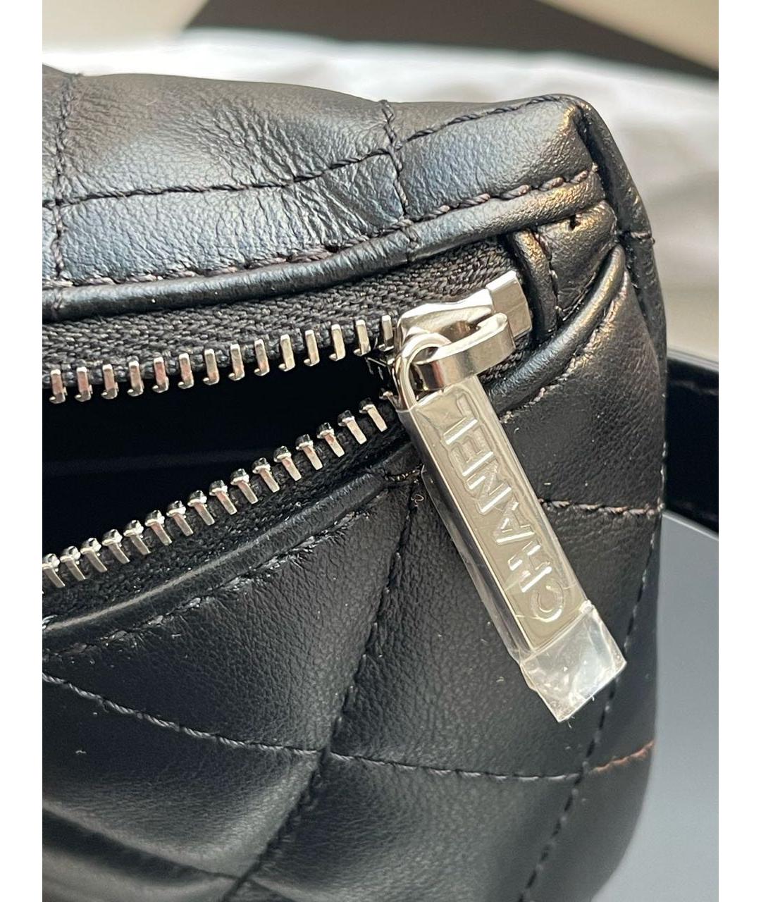 CHANEL Черная кожаная поясная сумка, фото 5