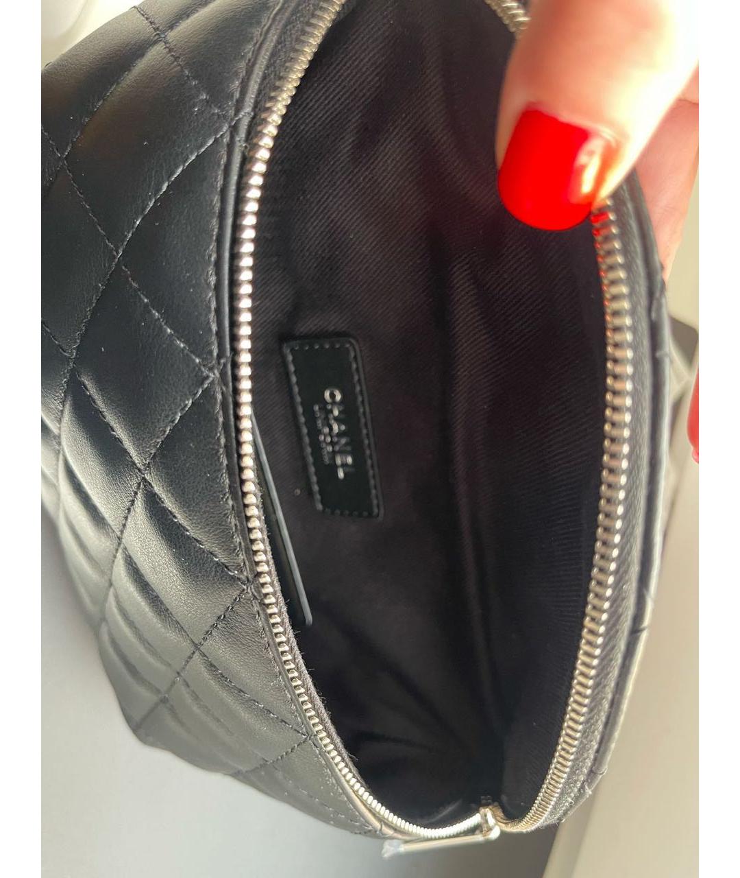 CHANEL Черная кожаная поясная сумка, фото 3