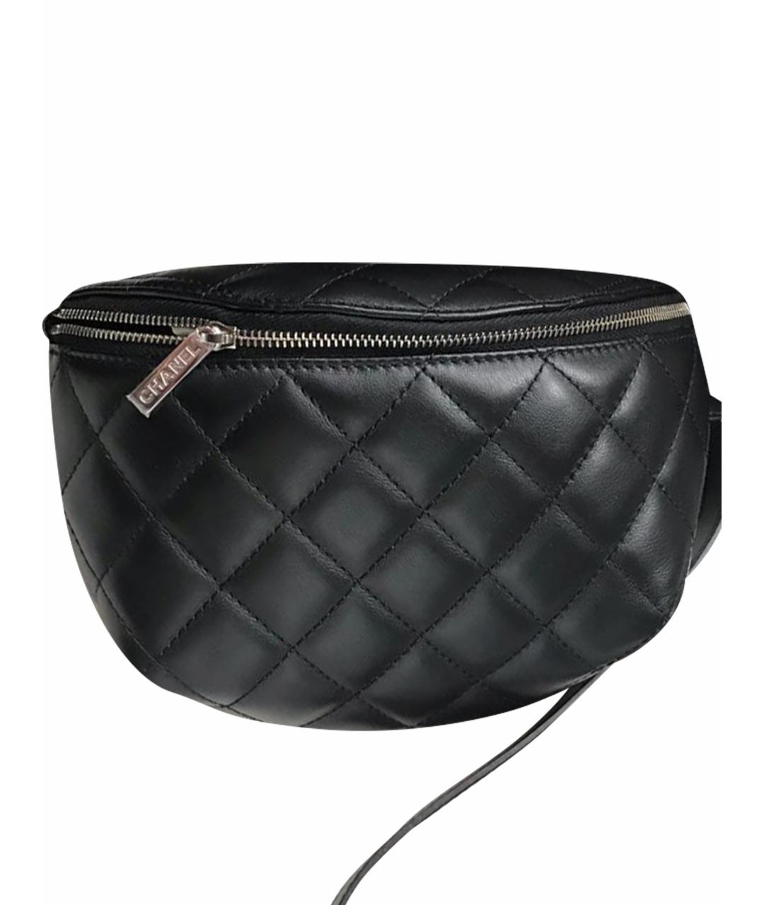 CHANEL Черная кожаная поясная сумка, фото 1