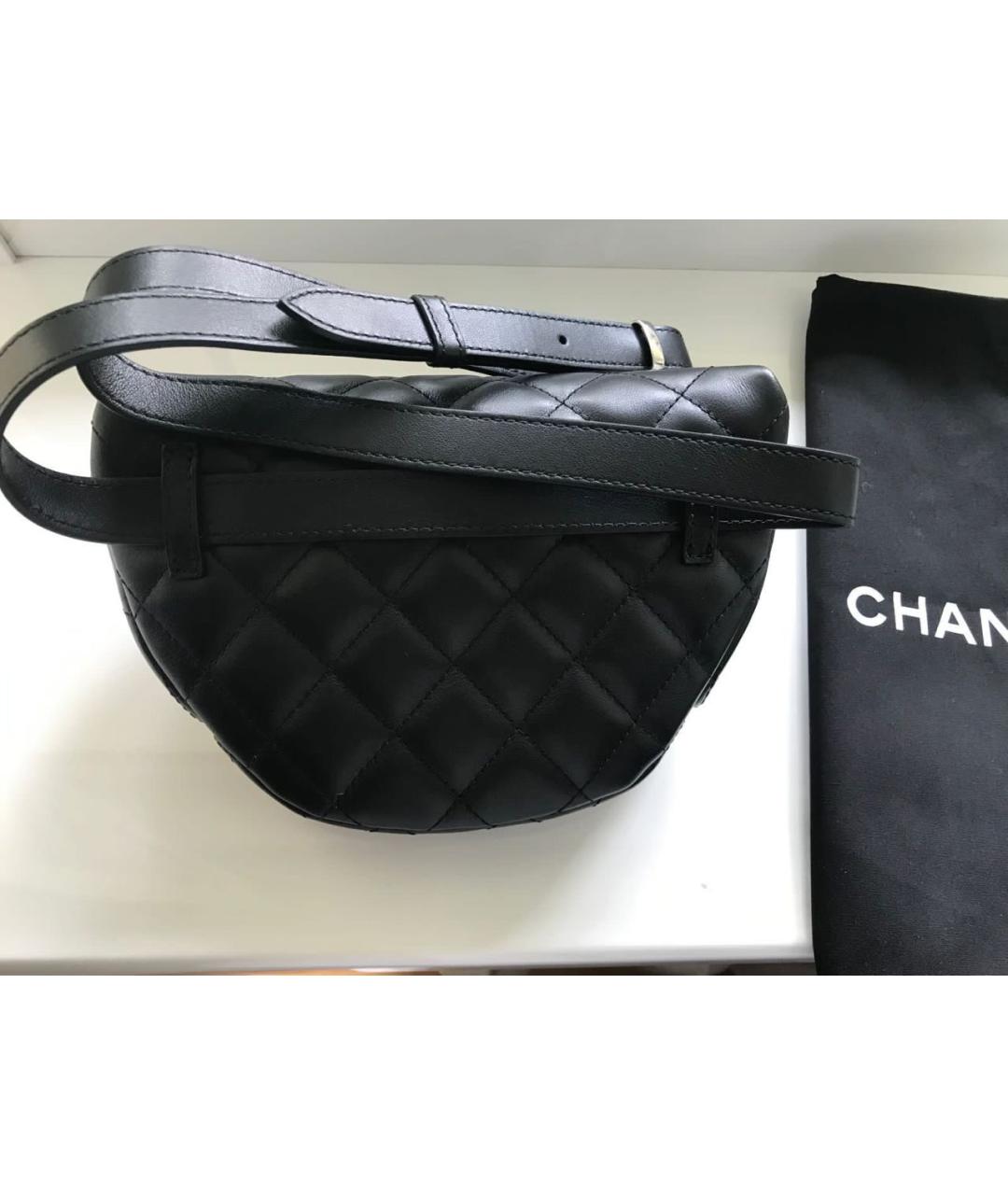 CHANEL Черная кожаная поясная сумка, фото 2
