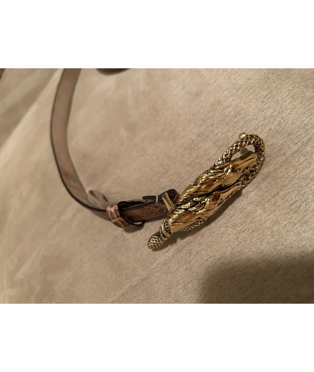 ROBERTO CAVALLI Коричневый кожаный ремень, фото 2