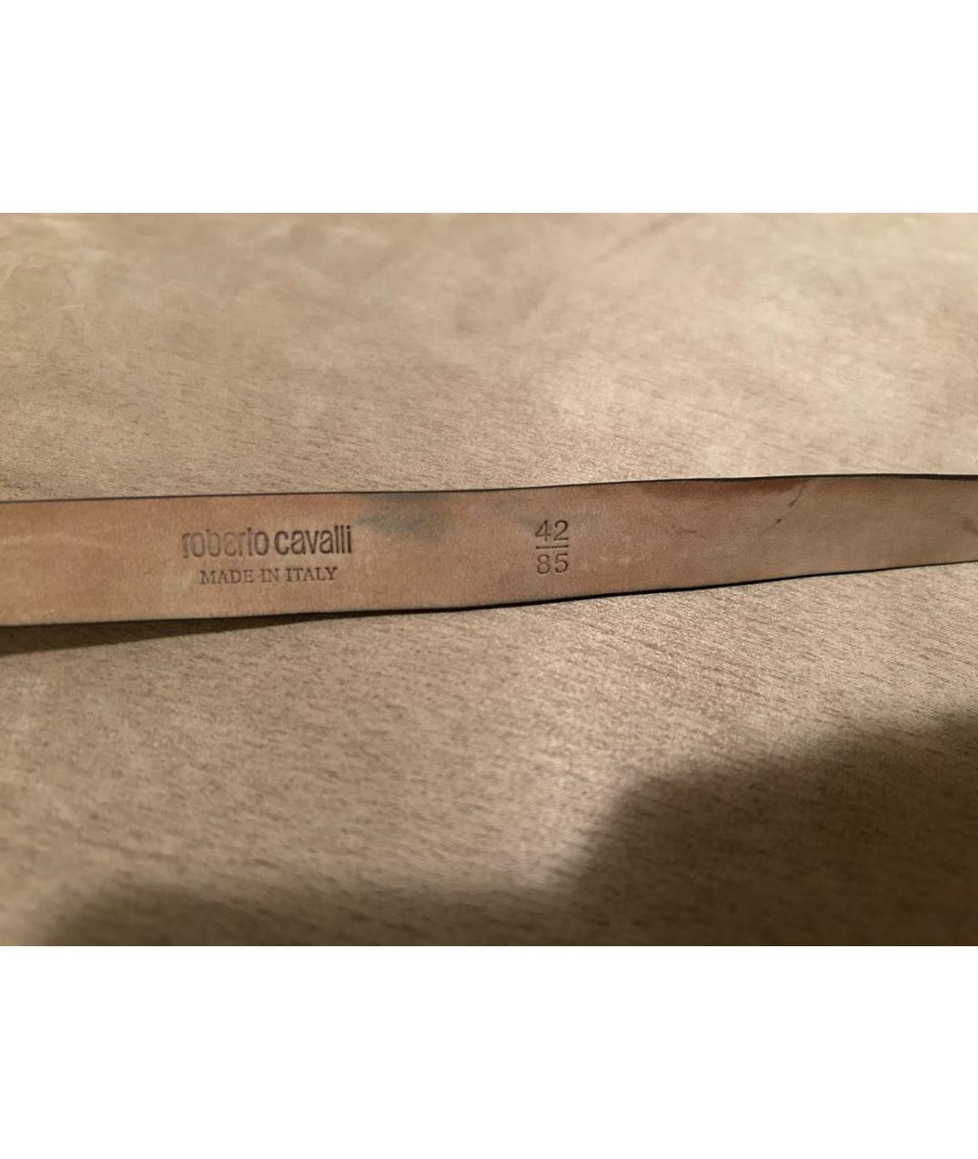 ROBERTO CAVALLI Коричневый кожаный ремень, фото 4