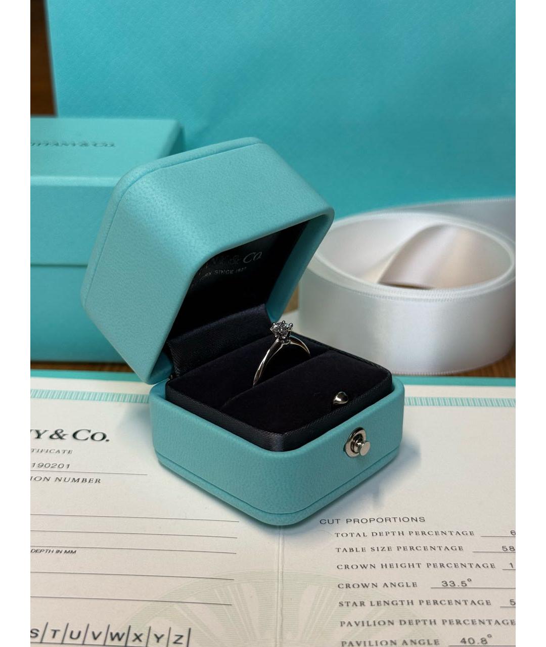 TIFFANY&CO Серебряное платиновое кольцо, фото 2