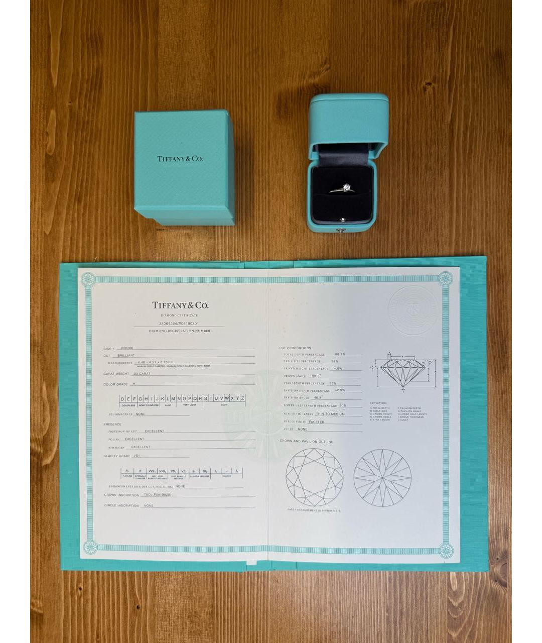 TIFFANY&CO Серебряное платиновое кольцо, фото 6