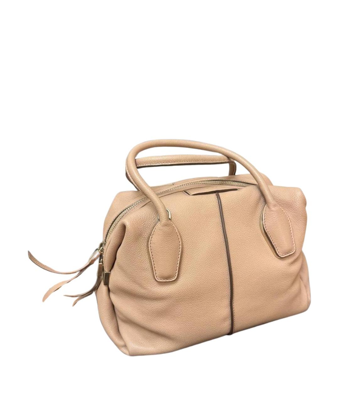TOD'S Бежевая кожаная сумка тоут, фото 1