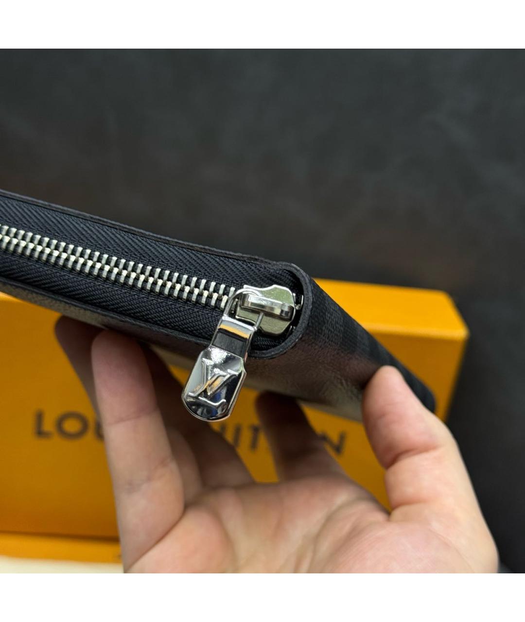 LOUIS VUITTON Антрацитовый кошелек, фото 4