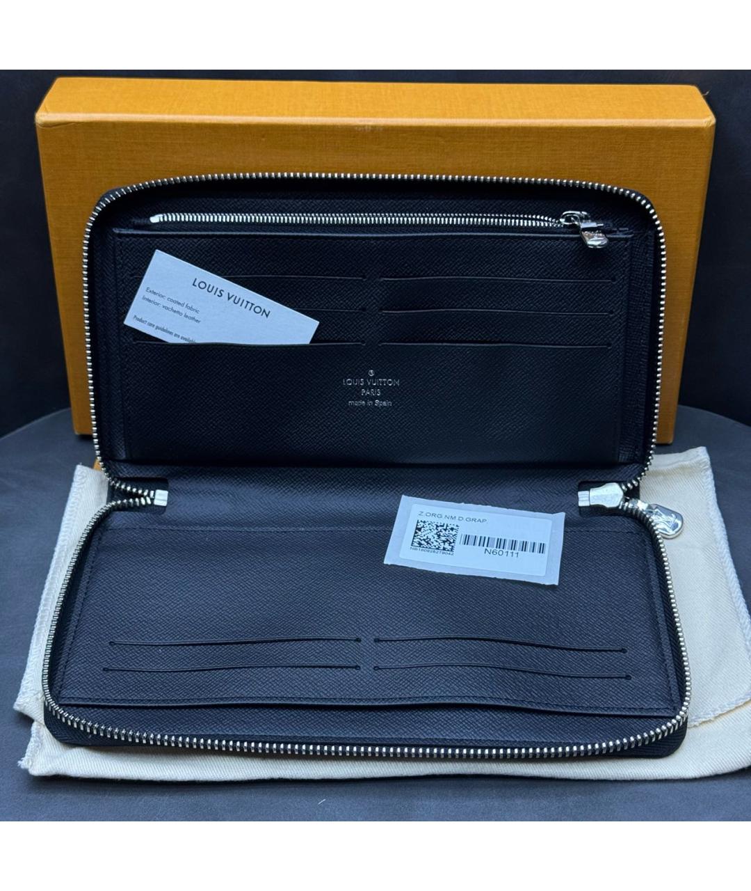 LOUIS VUITTON Антрацитовый кошелек, фото 5