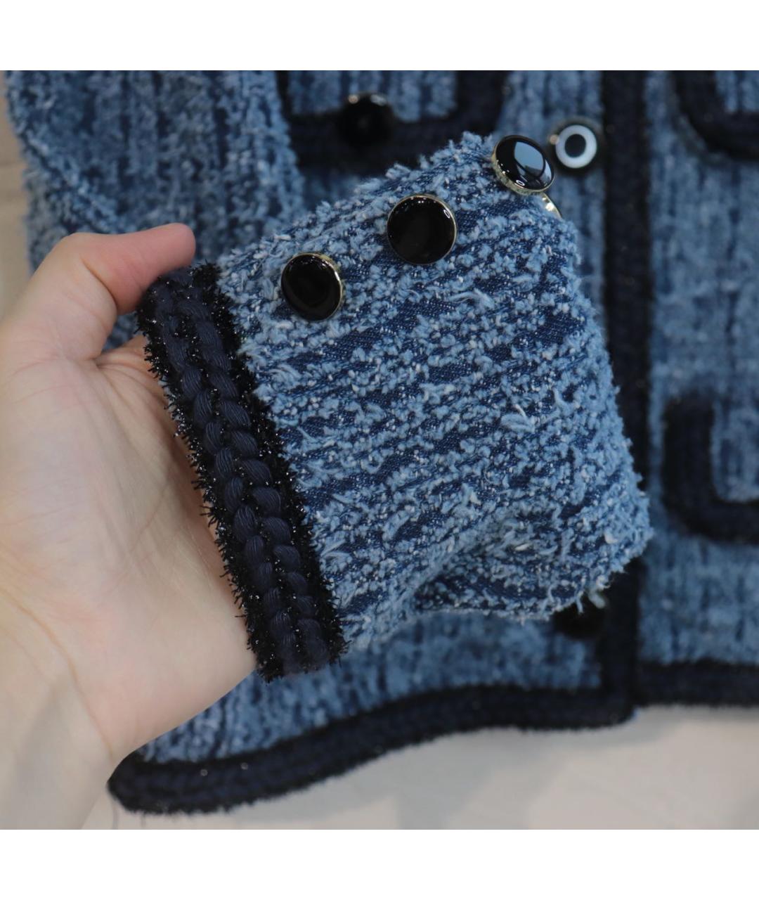 SELF-PORTRAIT Синий хлопковый жакет/пиджак, фото 5