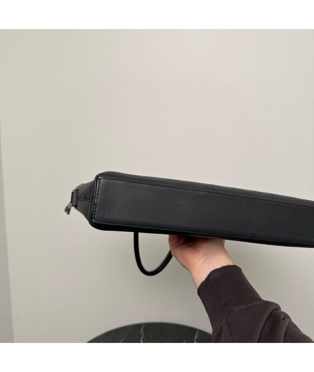 LOUIS VUITTON Антрацитовый кожаный портфель, фото 7