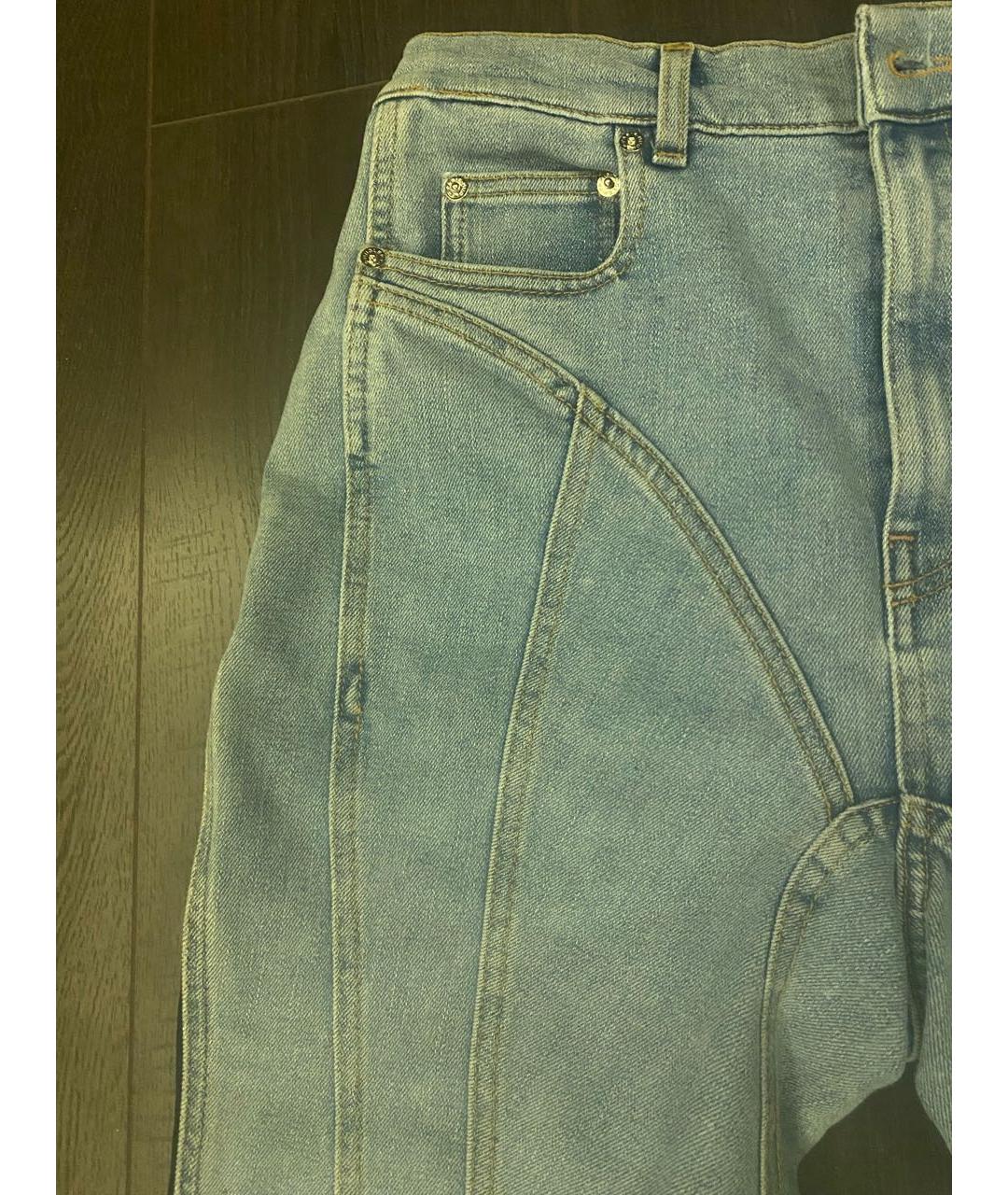 MUGLER Голубые хлопко-эластановые джинсы слим, фото 4